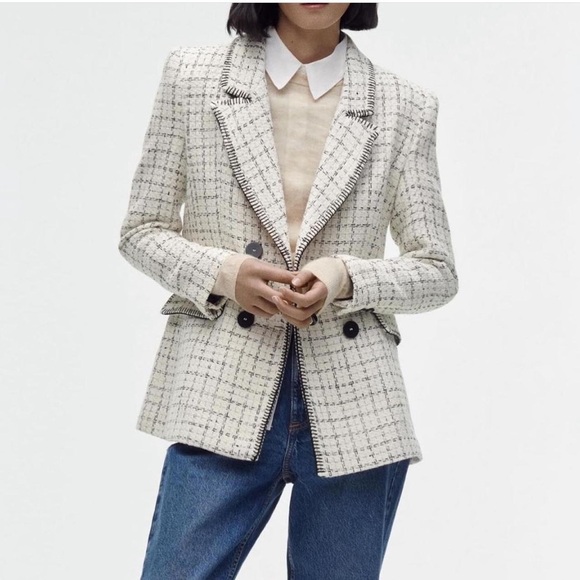 Zara Jackets & Blazers - Zara Blogger Favorite Ivory Double Breasted Women’s Lady Blazer Sz S